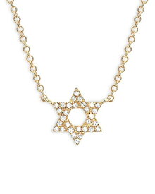 【送料無料】 エフコレクション レディース ネックレス・チョーカー・ペンダントトップ アクセサリー 14K Yellow Gold Diamond Star of David Pendant Necklace 16-18" Gold