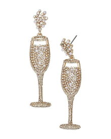 【送料無料】 バウブルバー レディース ピアス・イヤリング アクセサリー What's Poppin Pave & Imitation Pearl Champagne Glass Drop Earrings in Gold Tone White/Gold
