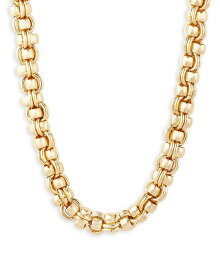 【送料無料】 アクア レディース ネックレス・チョーカー・ペンダントトップ アクセサリー Double Link Chain Necklace in 16K Gold Plated 16" - 100% Exclusive Gold