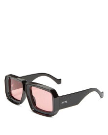 【送料無料】 ロエベ レディース サングラス・アイウェア アクセサリー Paula's Ibiza Geometric Sunglasses 56mm Black/Pink Solid