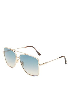yz gEtH[h fB[X TOXEACEFA ANZT[ Reggie Brow Bar Aviator Sunglasses 61mm Rose Gold/Blue