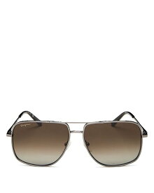 【送料無料】 フェラガモ メンズ サングラス・アイウェア アクセサリー Brow Bar Aviator Sunglasses 60mm Gray/Brown