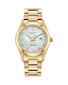 V`Y fB[X ANZT[ rv White/Gold Citizen Eco-Drive Sport Luxury Watch, 33mm