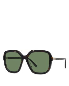 【送料無料】 ステラマッカートニー レディース サングラス・アイウェア アクセサリー Geometric Sunglasses 58mm Havana/Green Solid