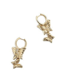 【送料無料】 バウブルバー レディース ピアス・イヤリング アクセサリー Spread Your Wings Double Butterfly Charm Hoop Earrings in Gold Tone Gold