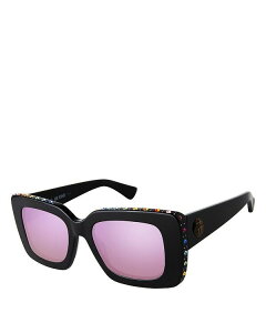 J[gWFCK[h fB[X ANZT[ TOXEACEFA KURT GEIGER LONDON Rectangle Sunglasses 52mm Black/Pink Mirrored Solid ubN