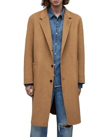 【送料無料】 オールセインツ メンズ コート アウター Stano Button Front Overcoat Deep Camel