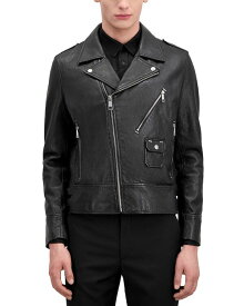 【送料無料】 ザ・クープルス メンズ ジャケット・ブルゾン アウター Asymmetical Zip Front Leather Jacket Black