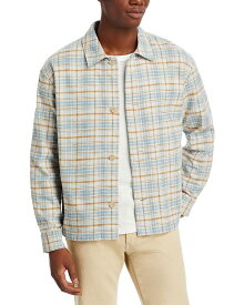 【送料無料】 フレーム メンズ ジャケット・ブルゾン アウター Plaid Relaxed Fit Shirt Jacket Light Blue