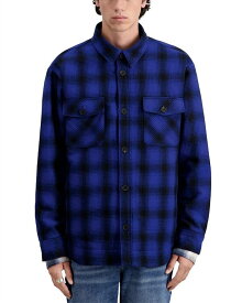 【送料無料】 ザ・クープルス メンズ ジャケット・ブルゾン アウター Printed Long Sleeve Button Front Shirt Jacket Blue/Black