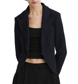 【送料無料】 ラグアンドボーン レディース ジャケット・ブルゾン ブレザー アウター Elle Textured Curved Blazer Navy