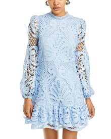 【送料無料】 アクア レディース ワンピース トップス Long Sleeve Lace Dress - 100% Exclusive Mint Blue