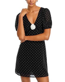 【送料無料】 ワイフ レディース ワンピース トップス Margaret Puff Sleeve Dress Black Polka Dot