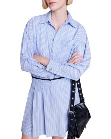 【送料無料】 マージュ レディース ワンピース トップス Raudri Cotton Mini Shirt Dress Blue
