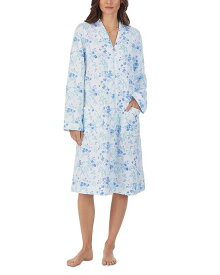 【送料無料】 エイレーンウェスト レディース ナイトウェア アンダーウェア Rosebud Waltz Zip Up Robe Blue Aqua