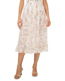 【送料無料】 セセ レディース スカート ボトムス Floral Print Smocked Waist Midi Skirt New Ivory