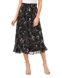 【送料無料】 セセ レディース スカート ボトムス Floral Print Smocked Waist Midi Skirt Rich Black