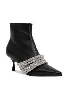 【送料無料】 シムカイ レディース ブーツ・レインブーツ シューズ Women's Lian Strappy Embellished Pointed Toe High Heel Boots Black