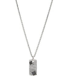 【送料無料】 ジョンバルベイトス メンズ ネックレス・チョーカー・ペンダントトップ アクセサリー Men's Sterling Silver Crack Black Diamond Dog Tag Pendant Necklace 24" Silver