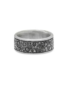 【送料無料】 ジョンバルベイトス メンズ リング アクセサリー Men's Sterling Silver Stardust Black Diamond Band Black/Silver