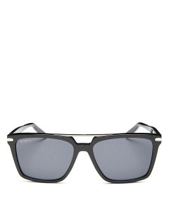 T@g[ tFK Y ANZT[ TOXEACEFA Salvatore Ferragamo Men's Square Sunglasses 57mm Black/Blue ubN