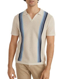 【送料無料】 マリーン レイヤー メンズ ポロシャツ トップス Conrad Cotton Sweater Knit Vertical Stripe Standard Fit Polo Shirt Oatmeal