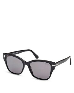 gEtH[h fB[X ANZT[ TOXEACEFA Black/Gray Polarized Solid Tom Ford Elsa Butterfly Sunglasses, 55mm