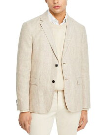 【送料無料】 セオリー メンズ ジャケット・ブルゾン アウター Clinton Glen Plaid Linen Suit Jacket Sand Melange