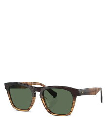 【送料無料】 オリバーピープルズ レディース サングラス・アイウェア アクセサリー R-3 Pillow Sunglasses 54mm Brown/Green Polarized Solid