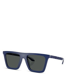 【送料無料】 ヴェルサーチ レディース サングラス・アイウェア アクセサリー Rectangular Sunglasses 53mm Blue/Gray Solid