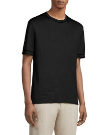 【送料無料】 ゼニア メンズ Tシャツ トップス Silk Knit Tee Black