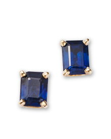 【送料無料】 ゾイチッコ レディース ピアス・イヤリング アクセサリー 14K Yellow Gold Emerald Cut Blue Sapphire Stud Earrings Gold