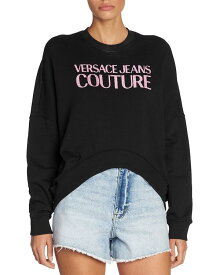 【送料無料】 ヴェルサーチ レディース パーカー・スウェット アウター Cotton Fleece Logo Sweatshirt Black