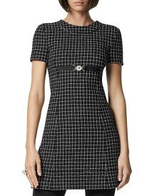 【送料無料】 ヴェルサーチ レディース ワンピース トップス Checked Tweed Mini Dress Black/White