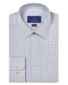 【送料無料】 デイビッドドナヒュー メンズ シャツ トップス Poplin Check Trim Fit Dress Shirt Blue/dune