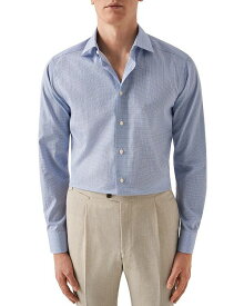 【送料無料】 エトン メンズ シャツ トップス Contemporary Fit Micro Print Shirt Mid Blue