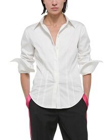 【送料無料】 ヘルムート ラング レディース シャツ トップス Darted Button Front Shirt Optic White