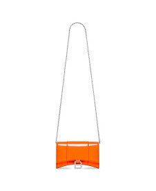 【送料無料】 バレンシアガ レディース 財布 アクセサリー Hourglass Wallet on Chain Orange