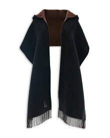 【送料無料】 フェラガモ レディース マフラー・ストール・スカーフ アクセサリー Wool & Cashmere Hooded Wrap Black/Brown