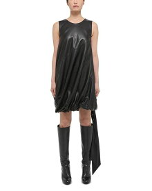 【送料無料】 ヘルムート ラング レディース ワンピース トップス Leather Sleeveless Bubble Hem Dress Black