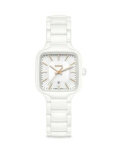 ���h ���f�B�[�X �A�N�Z�T���[ �r���v RADO True Square Watch 29mm x 29mm White �z���C�g
