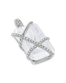 【送料無料】 デイビット・ユーマン レディース ネックレス・チョーカー・ペンダントトップ アクセサリー Cable Wrap Amulet in Sterling Silver with Crystal & Diamonds 0.92 ct. t.w. Silver