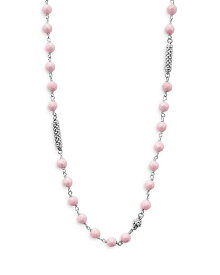 【送料無料】 ラゴス レディース ネックレス・チョーカー・ペンダントトップ アクセサリー Sterling Silver Caviar Icon Pink Ceramic Bead Station Collar Necklace 16-18" Pink/Silver