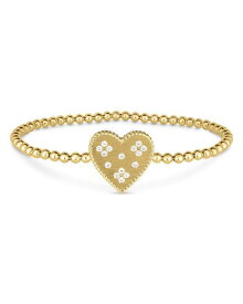 【送料無料】 ロバートコイン レディース ブレスレット・バングル・アンクレット アクセサリー 18K Yellow Gold Diamond Venetian Princess Heart Beaded Stretch Bracelet Gold