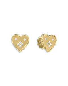 o[gRC fB[X ANZT[ sAXECO Roberto Coin 18K Yellow Gold Diamond Venetian Princess Small Heart Stud Earrings Gold S[h