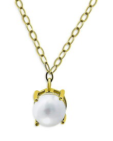【送料無料】 アクア レディース ネックレス・チョーカー・ペンダントトップ アクセサリー Cultured Freshwater Pearl Pendant Necklace 15.5-17.5" White/Gold