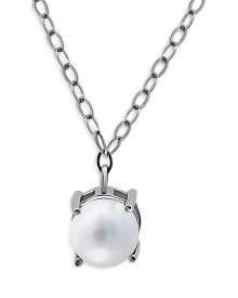 【送料無料】 アクア レディース ネックレス・チョーカー・ペンダントトップ アクセサリー Cultured Freshwater Pearl Pendant Necklace 15.5-17.5" White/Silver