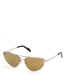 【送料無料】 プッチ レディース サングラス・アイウェア アクセサリー Cat Eye Sunglasses 59mm Gold/Brown Mirrored Solid