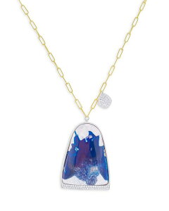 yz CeB fB[X lbNXE`[J[Ey_ggbv ANZT[ 14K Yellow & White Gold Blue Sapphire Statement Pendant Necklace 32" Blue