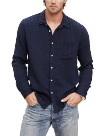 【送料無料】 ヴェルヴェットバイグラハムスペンサー メンズ シャツ トップス Elton Woven Gauze Regular Fit Button Down Shirt Midnight Blue